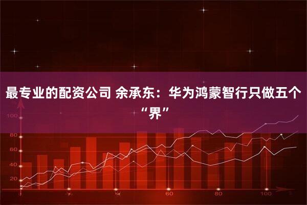 最专业的配资公司 余承东：华为鸿蒙智行只做五个“界”