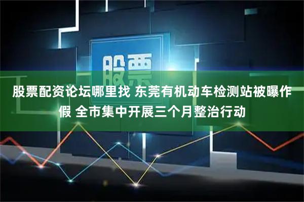 股票配资论坛哪里找 东莞有机动车检测站被曝作假 全市集中开展三个月整治行动